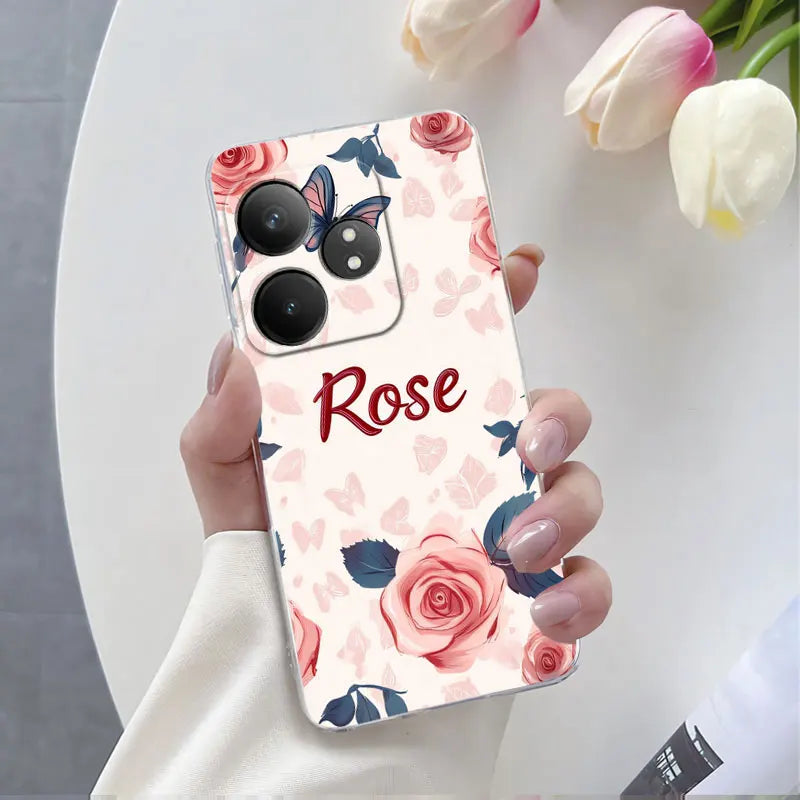 For Realme GT Neo 6 SE Neo6 6T Case Luxury Phone Case For Realme GT Neo6 SE Marble Flower Clear Soft Silicone Protective Cover - Caseverse