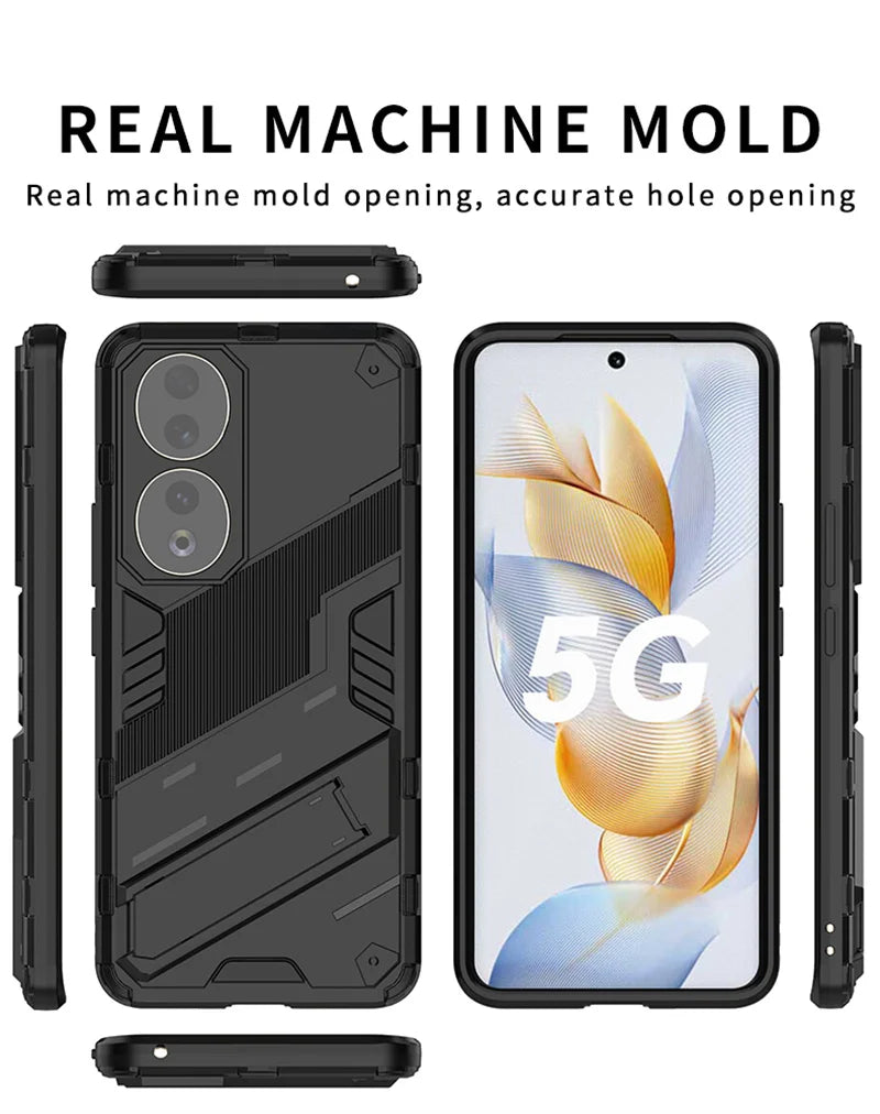 For Honor 90 Case Shockproof Rugged Hard PC Armor Phone Cases For Honor 90 Pro Honor90 Lite Car Magnetic Holder Stand Back Cover - Caseverse