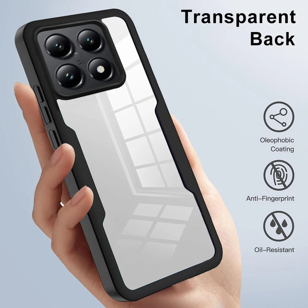 Case For Xiaomi Mi 14T Pro M 14 T P 13T 13 Redmi 14C 13C Mi14T 360 Shockproof Built in Screen Protector Plastic TPU Clear Cover - Caseverse