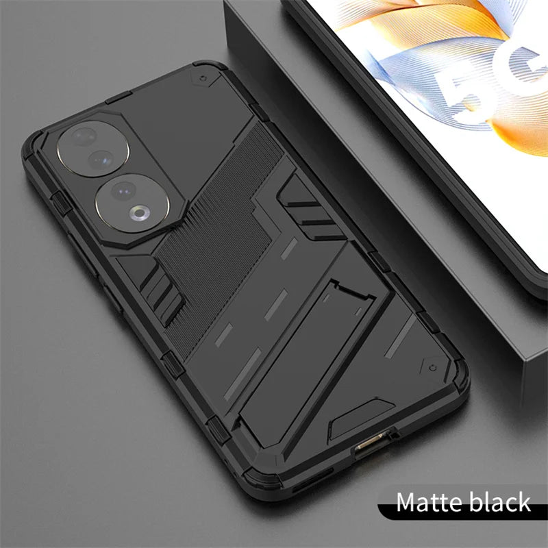 For Honor 90 Case Shockproof Rugged Hard PC Armor Phone Cases For Honor 90 Pro Honor90 Lite Car Magnetic Holder Stand Back Cover - Caseverse