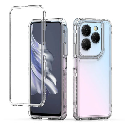 Transparent 3-in-1 rugged armor shockproof phone case for Infinix Hot 40 Pro.