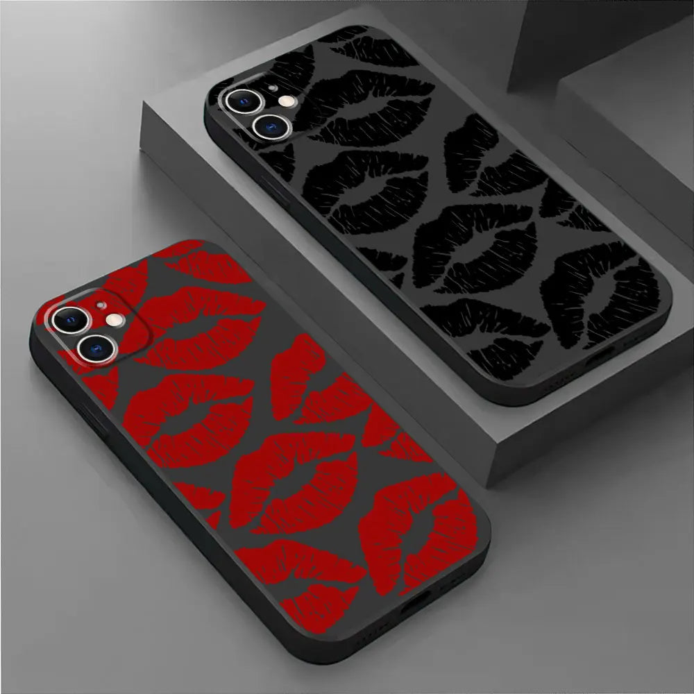 Black Soft Cases Back Cover Sexy Girl Red Black Lips Kiss Phone Case for Huawei P20 Lite P40 Lite P30 Pro P Smart Z P30 Lite - Caseverse
