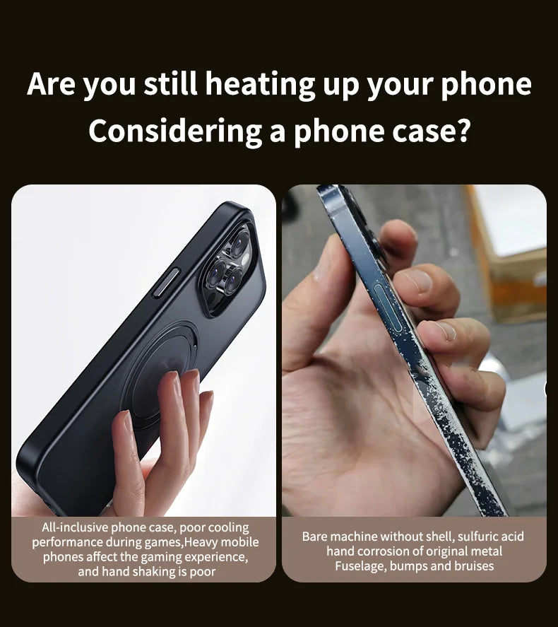 Camera Protection + Hybrid Silicone Frame Aluminum Metal Phone Case For iPhone 16 Pro Max 15 14 13 Better Heat Bumper