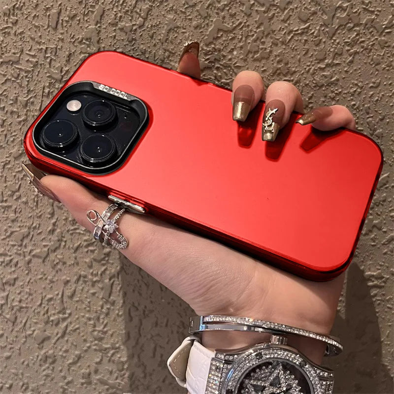 Luxury Matte Silver Electroplated Phone Case For iPhone 11 12 13 14 15 16 Pro Max Plus X Xs Max XR Shockproof Bumper Cases Cover Caseverse