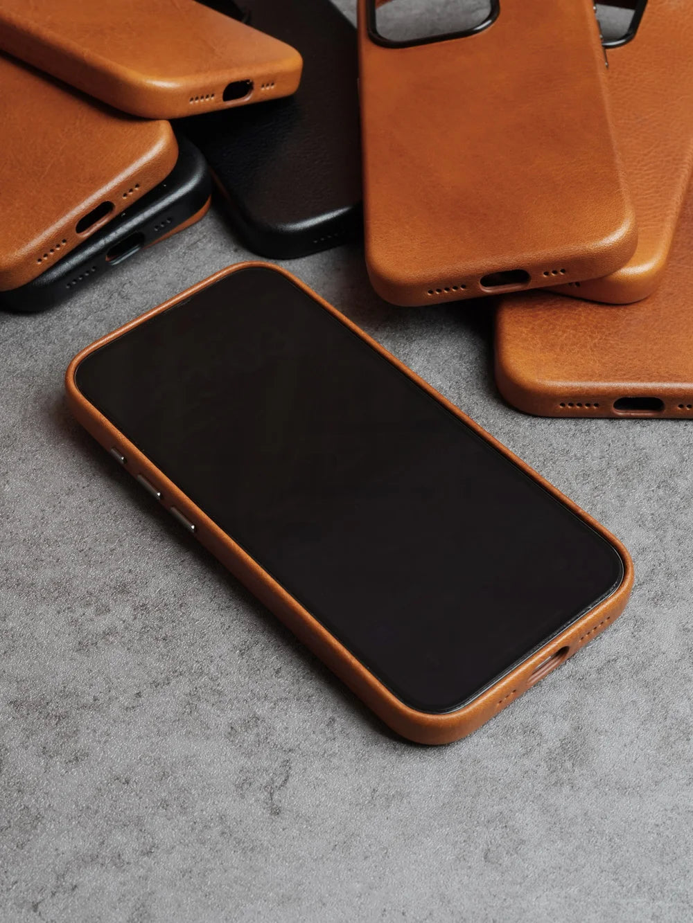 YMW Magnetic Genuine Leather Case for iPhone 16 Pro Max 15 14 Personality Cowhide Magnetic Phone Cover - Caseverse