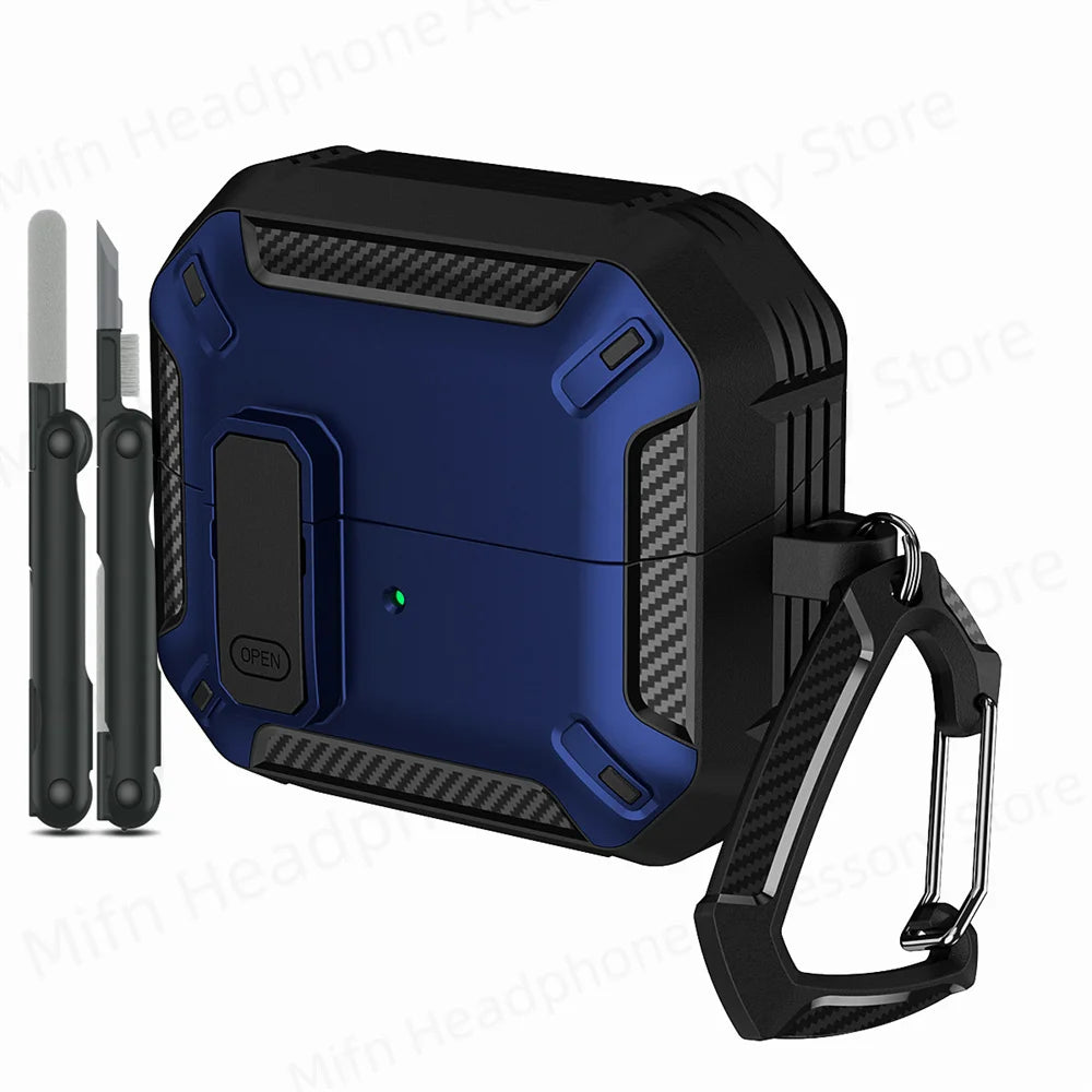 Newest carbon fibre switch earphone cover for Men For Samsung Galaxy Buds 3/Buds3 Pro Buzz 3 Pro Earbuds Case with cleaning kit Caseverse