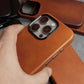 YMW Magnetic Genuine Leather Case for iPhone 16 Pro Max 15 14 Personality Cowhide Magnetic Phone Cover - Caseverse