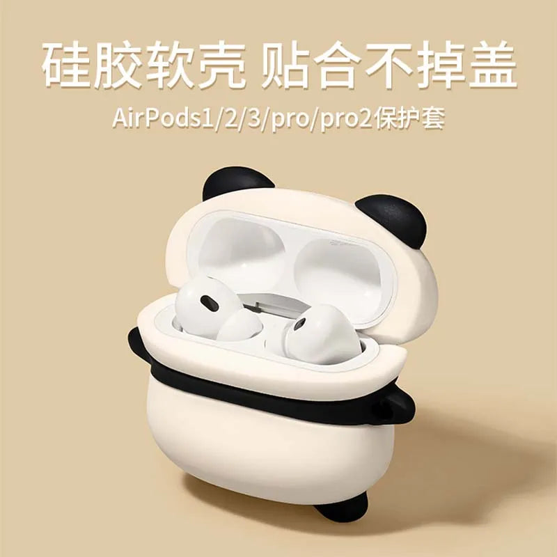 Cute Lying Panda Headphone Case For AirPods 4 (2024) Airpod Pro 1 2 3 Bluetooth Earbuds Charging Box Protective Earphone Cover Caseverse