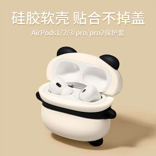 Cute Lying Panda Headphone Case For AirPods 4 (2024) Airpod Pro 1 2 3 Bluetooth Earbuds Charging Box Protective Earphone Cover Caseverse