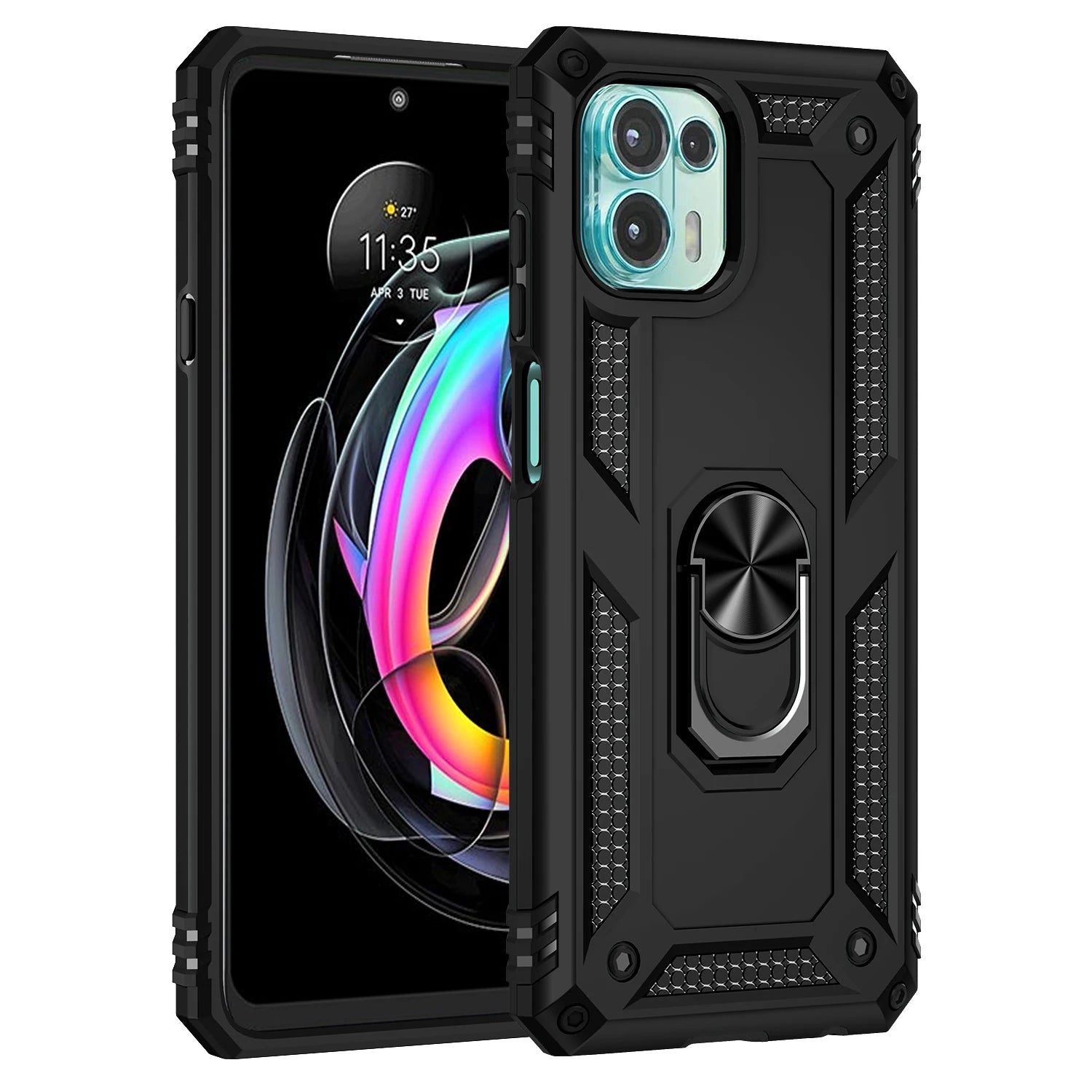 Cover Case for Moto Motorola Edge 20 Lite Shockproof Armor Rugged Military Protective Ring Holder Magnet Phone Case - Caseverse