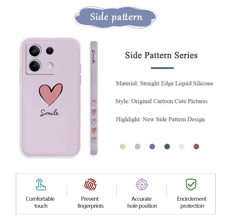 Note13 Big Red Heart Lanyard Silicone Phone Case For Xiaomi Redmi Note 13 13Pro Shatterproof Redmi Note 13ProPlus Back Cover - Caseverse