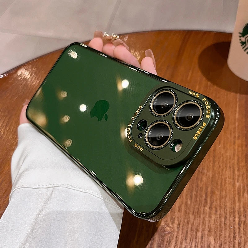 For iPhone 15 Pro Max Luxury Case Metal Camera Protection Transparent Armor Phone Cases for iPhone 12 13 14 Pro Max 14 Pro Plus Caseverse