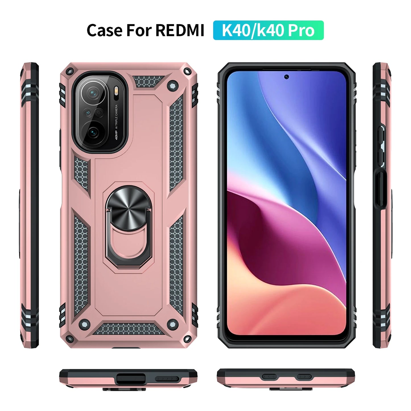 Cover Case for POCO F3 Armor Rugged Military Shockproof Ring Holder Magnet Phone Case for Xiaomi POCO F3 F 3 5G - Caseverse
