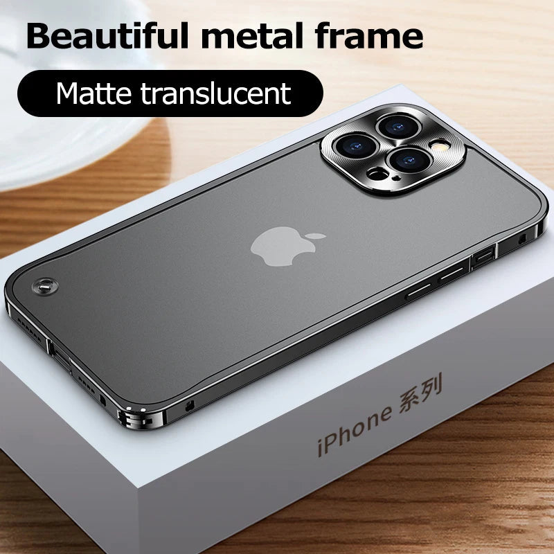 Metal Phone Cases For IPhone 12 13 14 15 16 Pro Max Plus Cover Magnetic Aluminum Frame Phone Shell For Iphone 13 Mini 14 15 Plus Caseverse