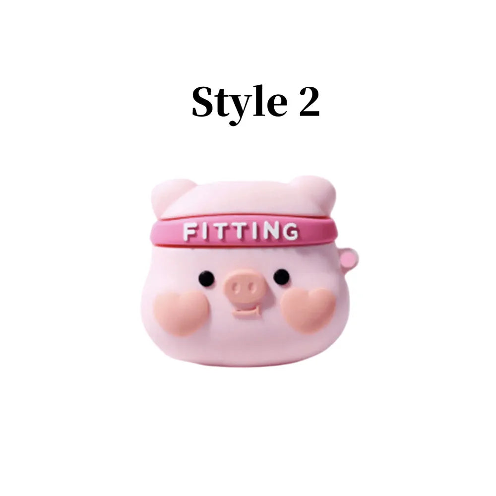 Bluetooth headset case Cartoon Pig cute wind silicone ear case, applicable to Airpods1/2, Airpods Pro, Airpods Pro2, Airpods3 Caseverse