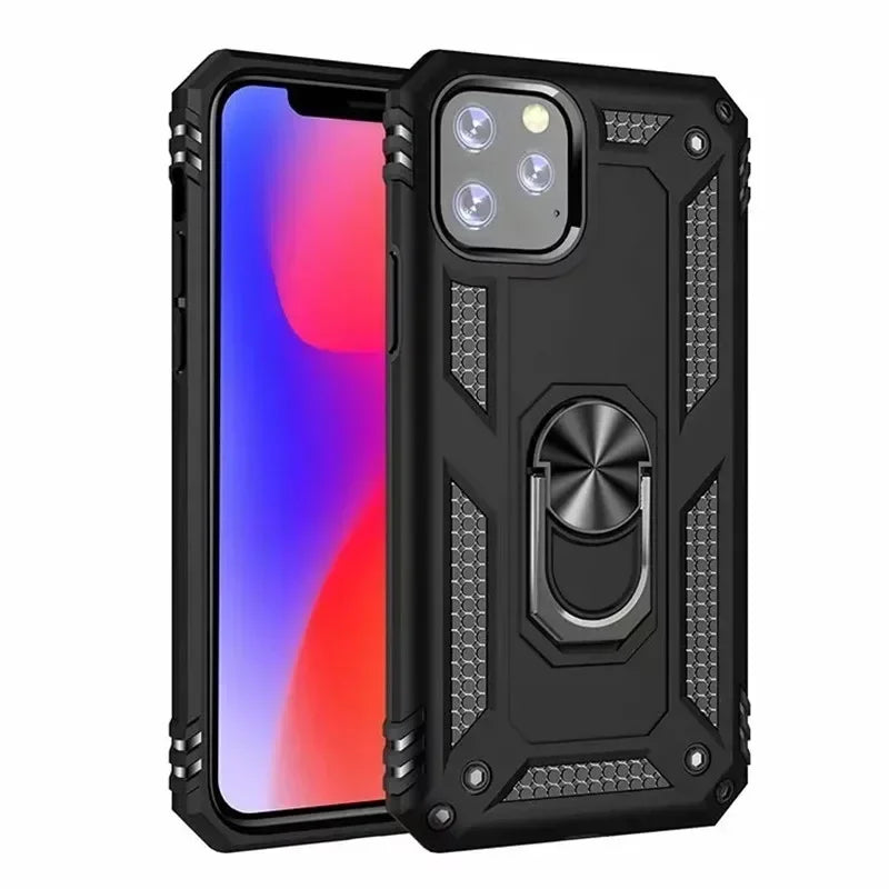 Armor Shockproof Case for iPhone 16 15 14 Plus 13 12 11 Pro Max Magentic Ring Finger Holder Military Grade Case for iPhone Cover - Caseverse