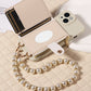 Stylish Mirror Zipper and Pearl Cord Phone Case for IPhone13promax 12mini 11promax 7 Crossbody Fall-proof Faux Leather Cover