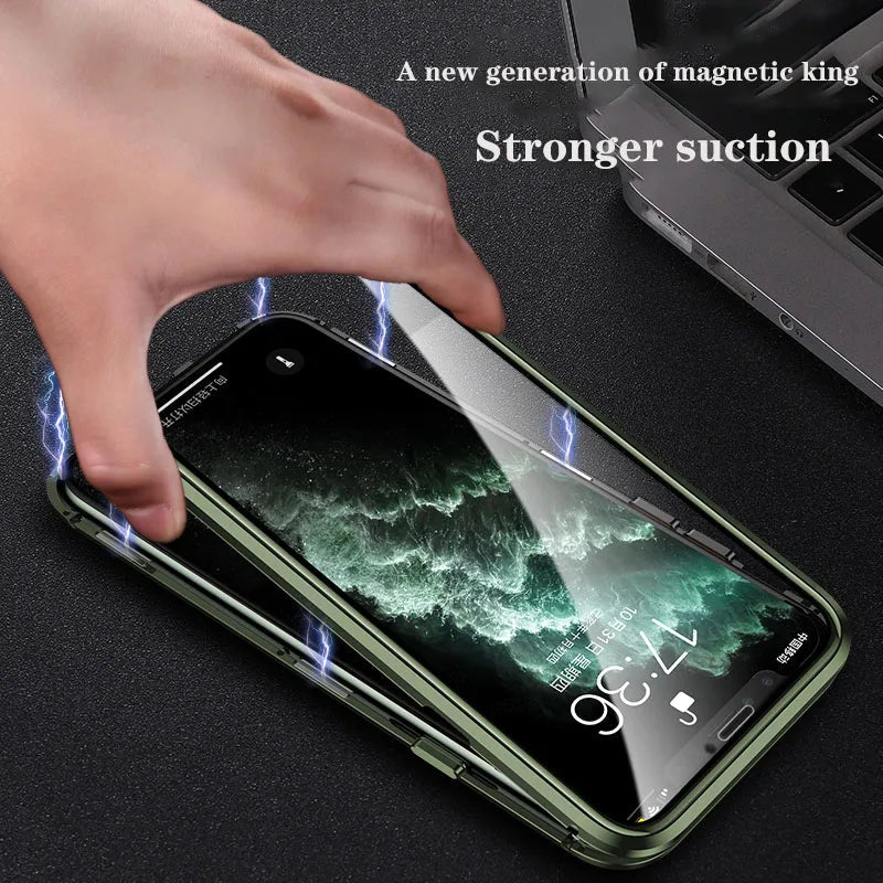360 Metal Magnetic Case For iPhone 13 12 Mini 11 12 13 14 Pro Max Cases For iPhone X XR XS MAX 7 8 6 6S Plus SE 2020 Cover Coque Caseverse