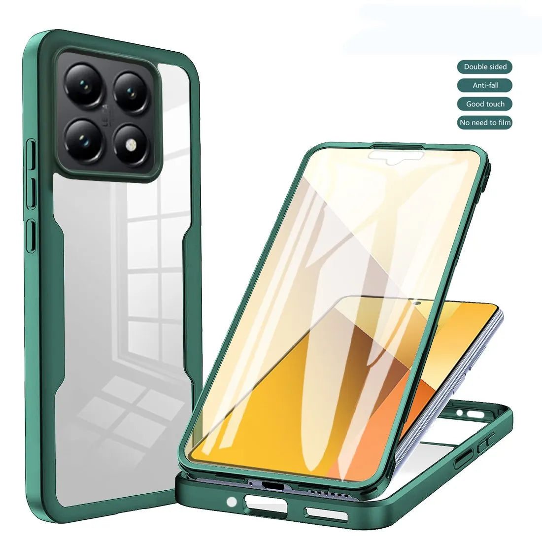 Case For Xiaomi Mi 14T Pro M 14 T P 13T 13 Redmi 14C 13C Mi14T 360 Shockproof Built in Screen Protector Plastic TPU Clear Cover - Caseverse