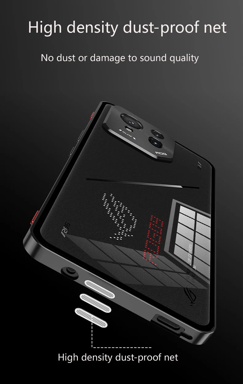 Metal Bumper Phone Case lock buckle For ASUS ROG Phone 9 Pro Single sided Tempered Glass Back Full Lens Protection Cover cases