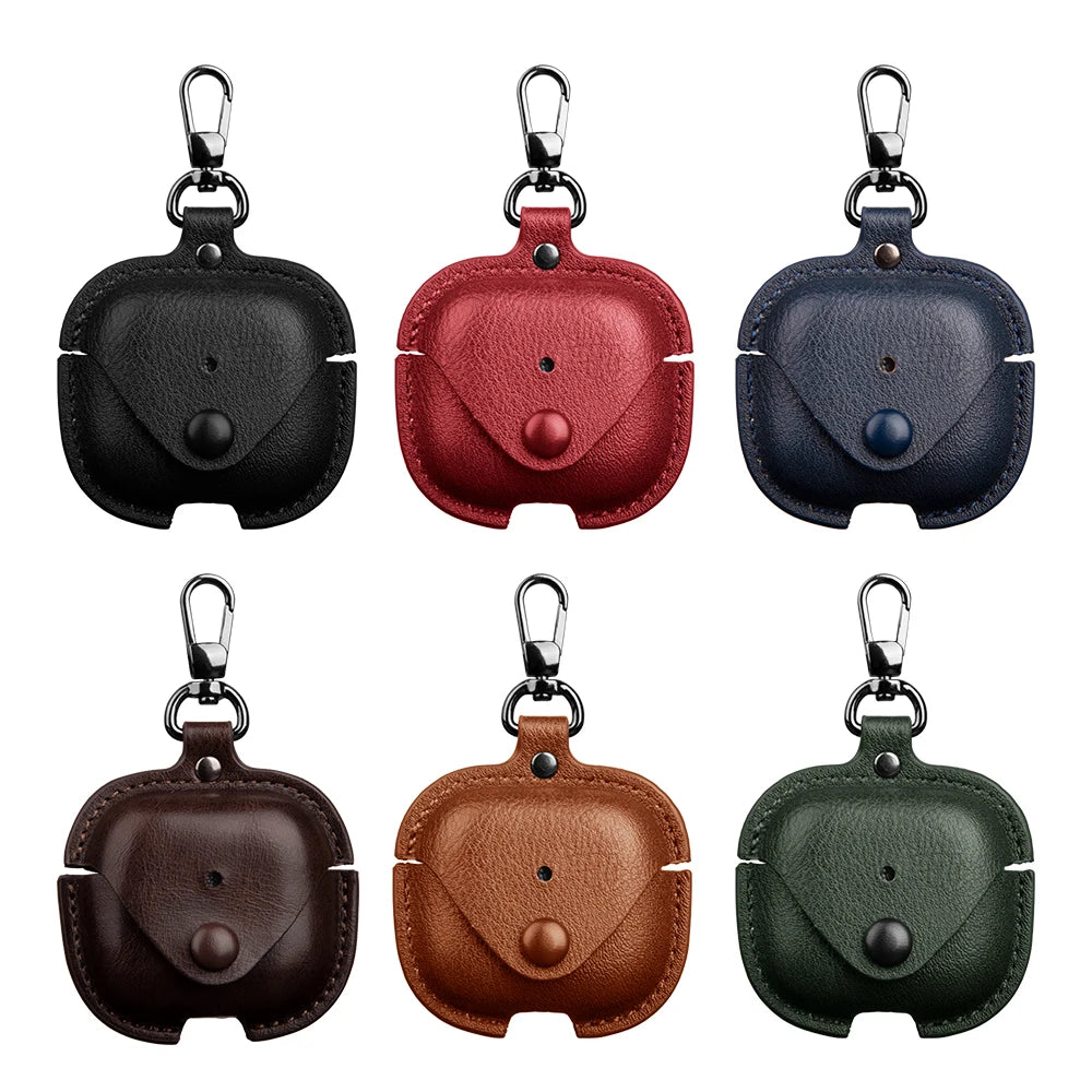 For Airpods 4 Case Leather Business Earphone Case Headset Shell Headphone Cover Luxury Leather PU Cover for airpods4 With Hook
