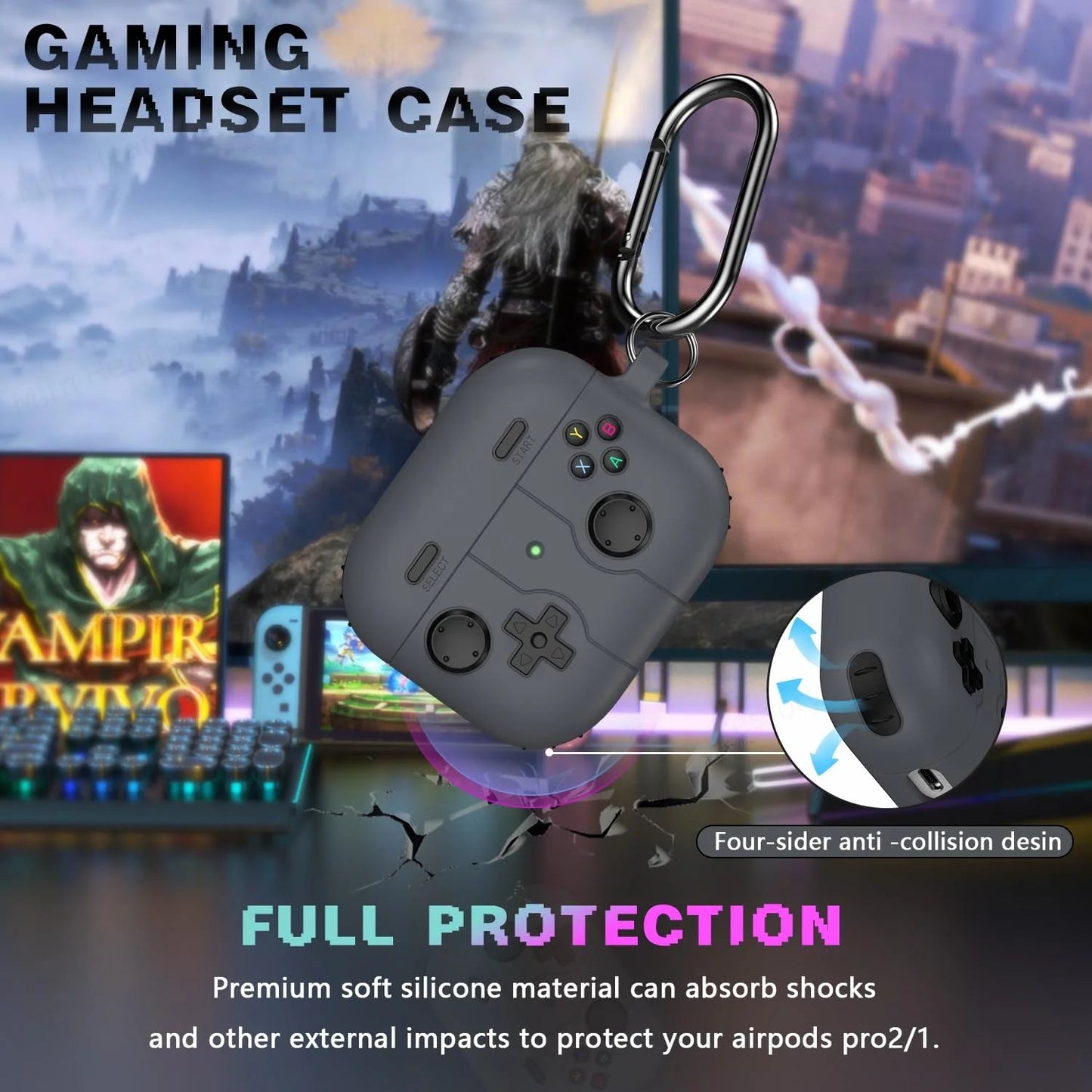 for AirPods 3rd generation charging case With cleaning kits for apple airpods airpod 3 silicone case 3D Game controller Caseverse