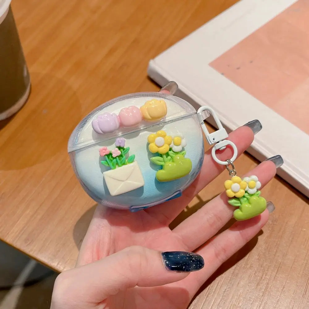 3D Flower Fruit Pattern Headphone Case For Xiaomi Redmi Buds 6 Buds 5 Pro Buds4 Active Buds 4 Lite Cover With Lovely Keychain Caseverse