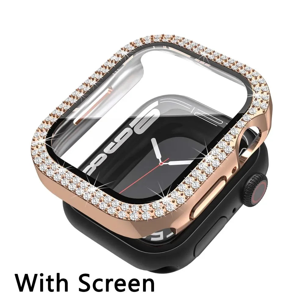 Diamond Bumper Protective Case for Apple Watch Cover Series 7 6 SE 5 4 3 38MM 42 MM For Iwatch 45mm 41mm 40mm 44 mm
