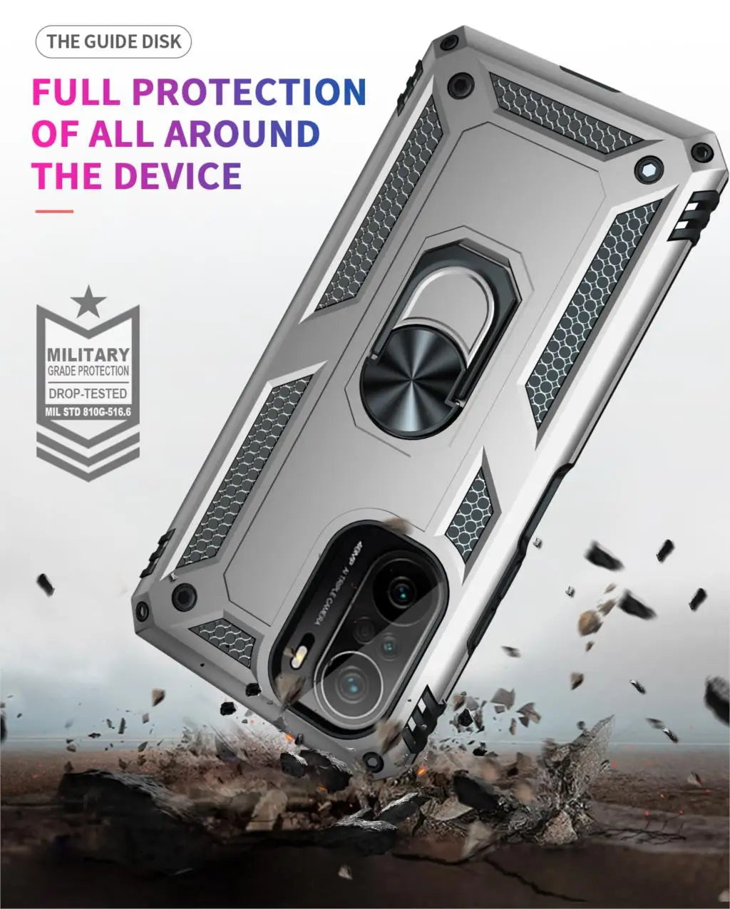Cover Case for POCO F3 Armor Rugged Military Shockproof Ring Holder Magnet Phone Case for Xiaomi POCO F3 F 3 5G