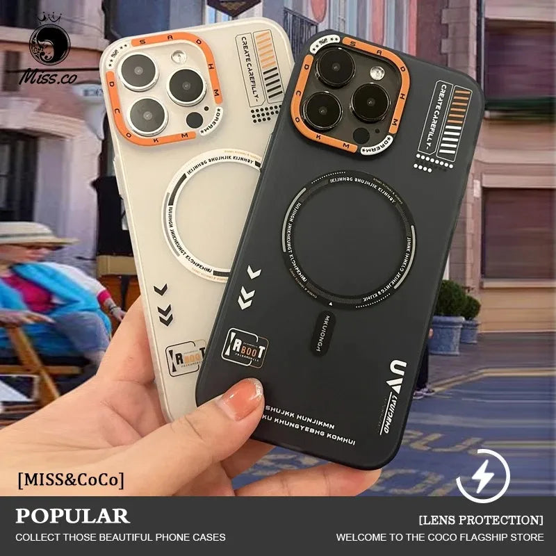 Matte Magnetic Phone Case For iPhone 16 12 13 14 15 Pro Max Megsafe Wireless Charge Frosted Back Metal Lens Frame Buttons Cover Caseverse