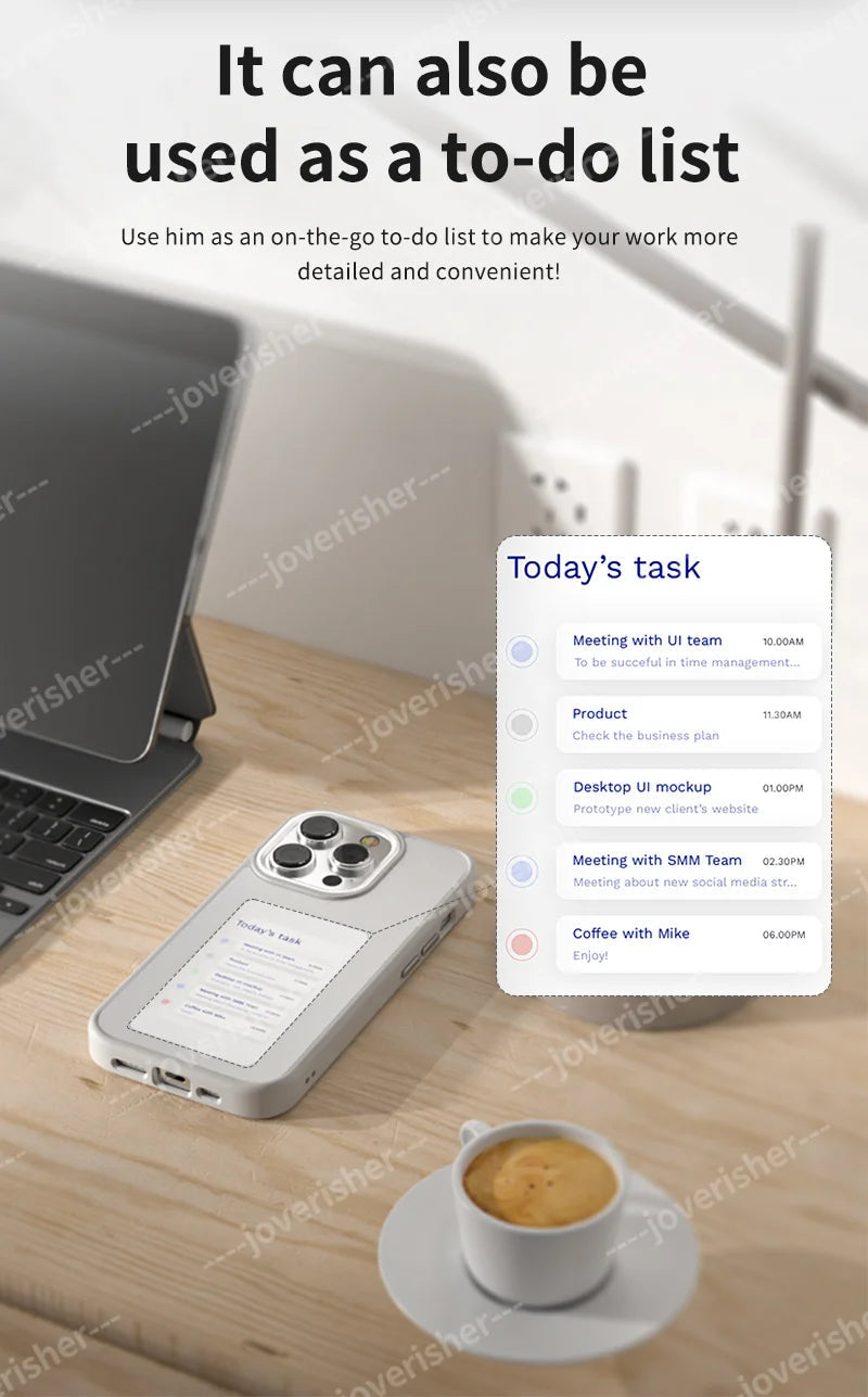 NFC DIY Picture Ink Phone Case for iPhone 16 15 14 13 Pro Max DIY Case Screen Phone Cover Cartoon Protection Funda Battery Free Caseverse