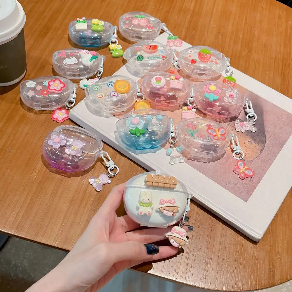 3D Flower Fruit Pattern Headphone Case For Xiaomi Redmi Buds 6 Buds 5 Pro Buds4 Active Buds 4 Lite Cover With Lovely Keychain Caseverse