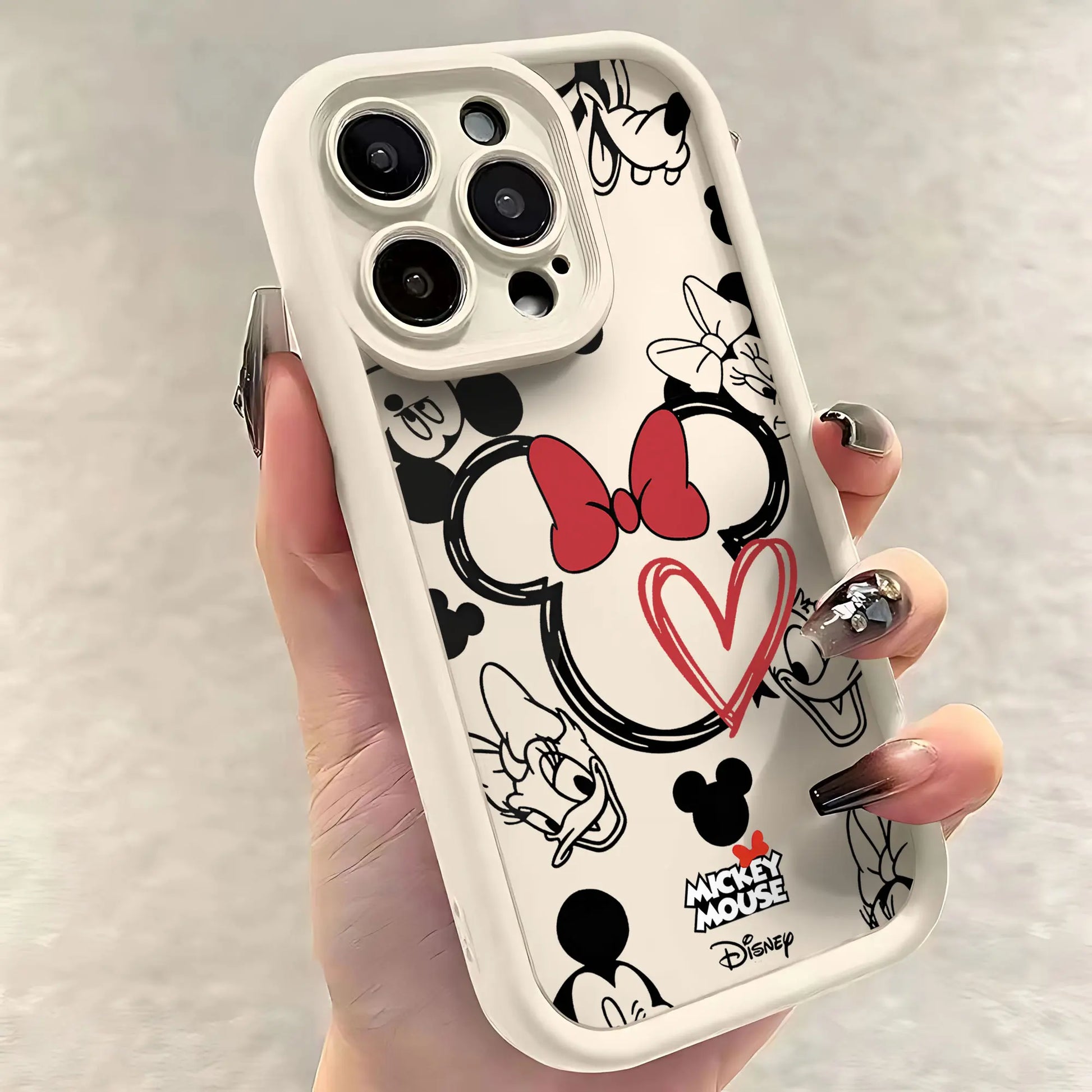 Mickeys Minnies Yk2 Red Cute Phone Case for IPhone 16 15 14 13 12 11 Pro Max Mini XR XS X 7 8 Plus Soft TPU Back Cover - Caseverse