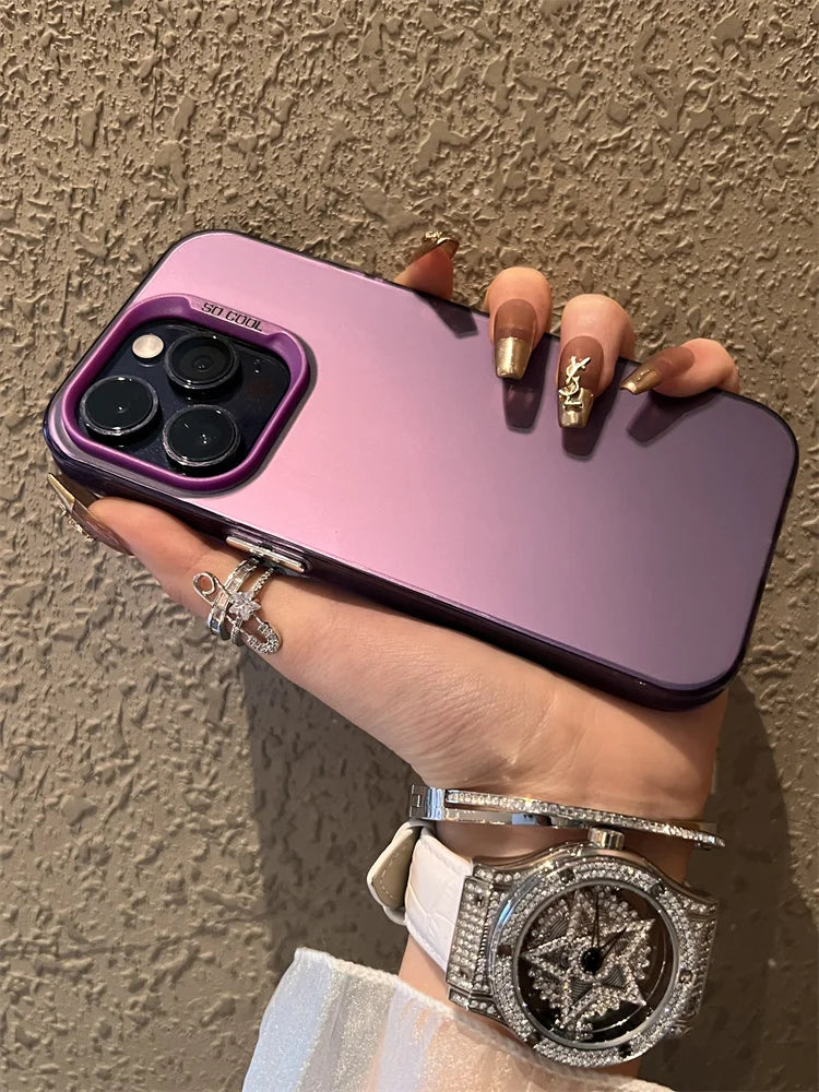 Luxury Matte Silver Electroplated Phone Case For iPhone 11 12 13 14 15 16 Pro Max Plus X Xs Max XR Shockproof Bumper Cases Cover Caseverse