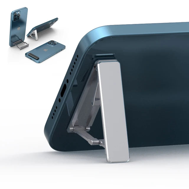Metal Folding Phone Holder Alloy Invisible Back Stick Phone Desktop Holder Portable Mobile Support Phone Stand for iPhone Xiaomi - Caseverse