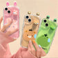 Korean Cute 3D Bear Frog Rabbit Ear Soft Silicone Phone Case For iPhone 14 15 Pro Max 13 12 Pro 11 Cartoon Clear Cover - Caseverse