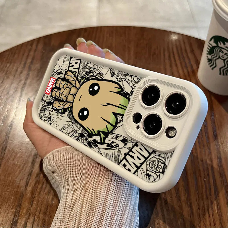 Marvel Cartoon Venom Deadpool Groot Phone Case for iPhone 16 Cases iPhone 15 14 13 12 Mini 11 Pro Max 16 Plus X 15Pro Back Cover - Caseverse