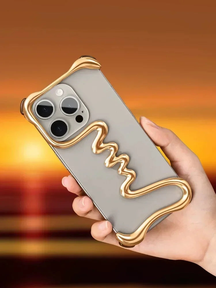 iPhone Phone Case Metal 3D Hollow Case For iPhone16 ProMax 14 15 Pro 16Plus  Aluminum Alloy Track Shell Air Bag Shockproof Cover Caseverse