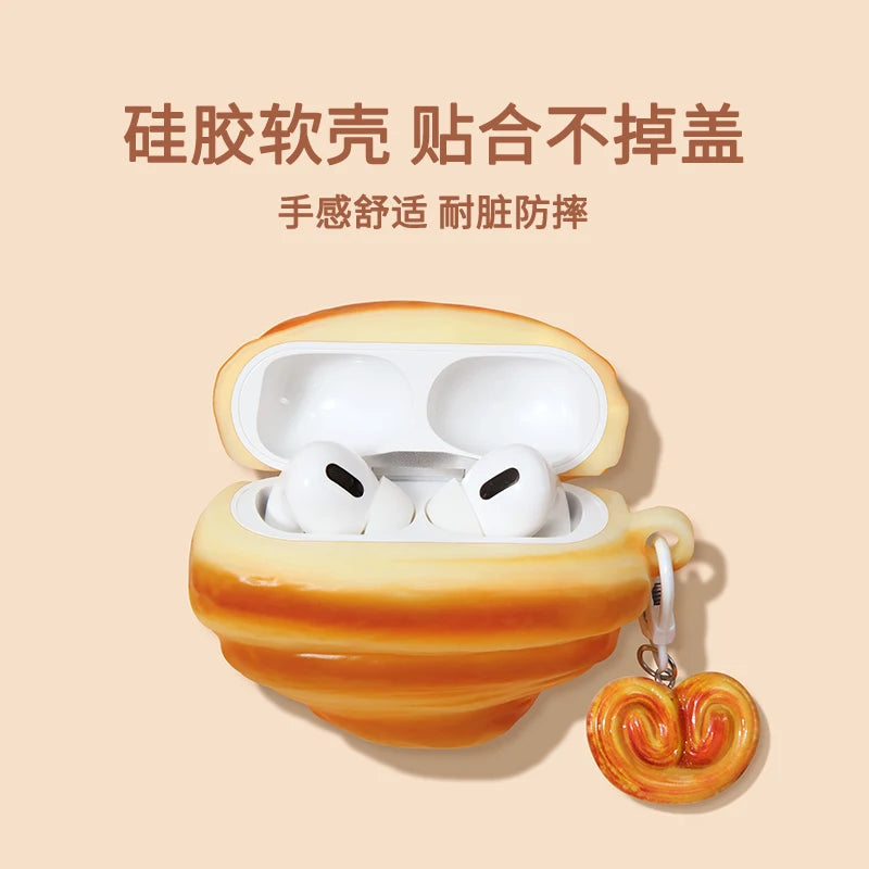 Toast Bread Donut Chocolate Cookies Case for Apple AirPods 4 1 2 3 Generation Cover for AirPods Pro 2nd Gen Air Pods Protective Caseverse