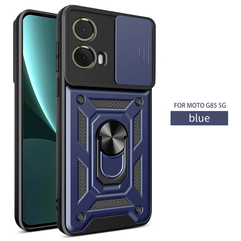 Shockproof Military Grade Armor Case For Moto G85 G75 G55 G45 G35 G15 G05 5G Magnetic Holder Ring Protect Cover - Caseverse