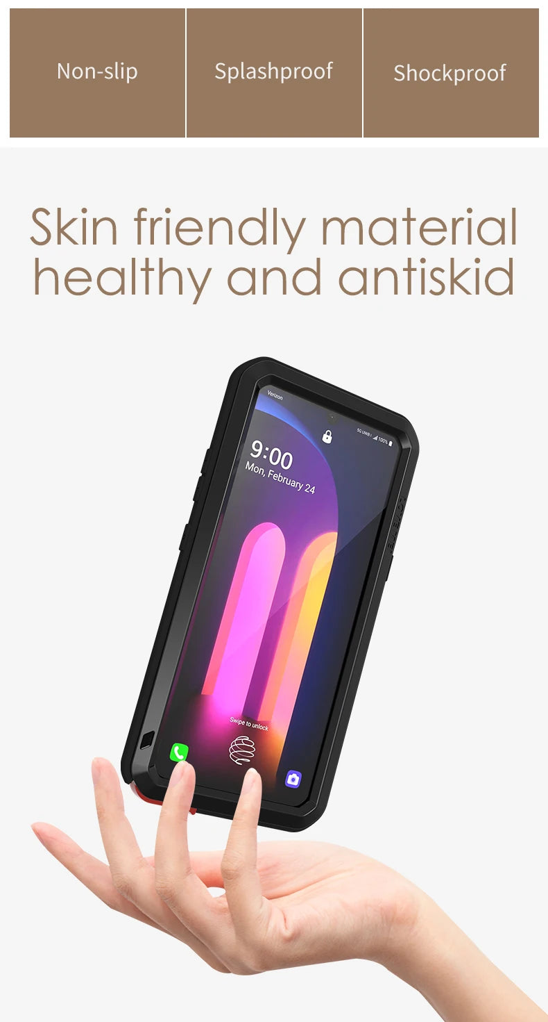 Love Mei Phone Case for  LG V60 Silicone Military Grade Metal Protective Case Shock Proof Dust Proof Cover - Caseverse