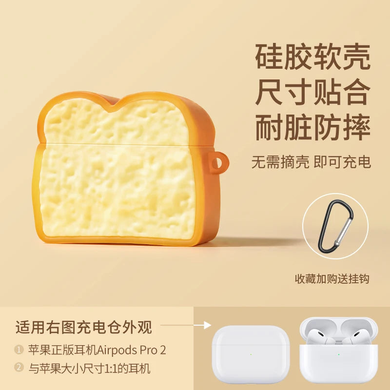 Toast Bread Donut Chocolate Cookies Case for Apple AirPods 4 1 2 3 Generation Cover for AirPods Pro 2nd Gen Air Pods Protective Caseverse