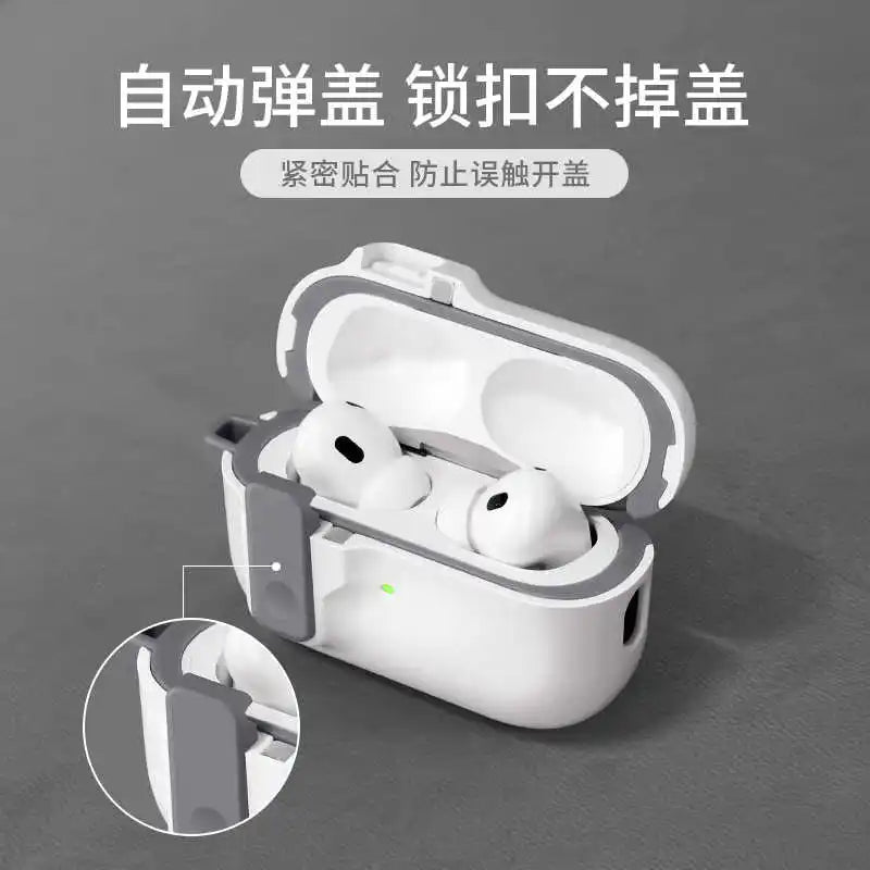2024 New Hard Protector for AirPods 4 with Magnetic Lid Lock Hybrid Case Luxury Protection Cover for Apple AirPods 4(USB C)