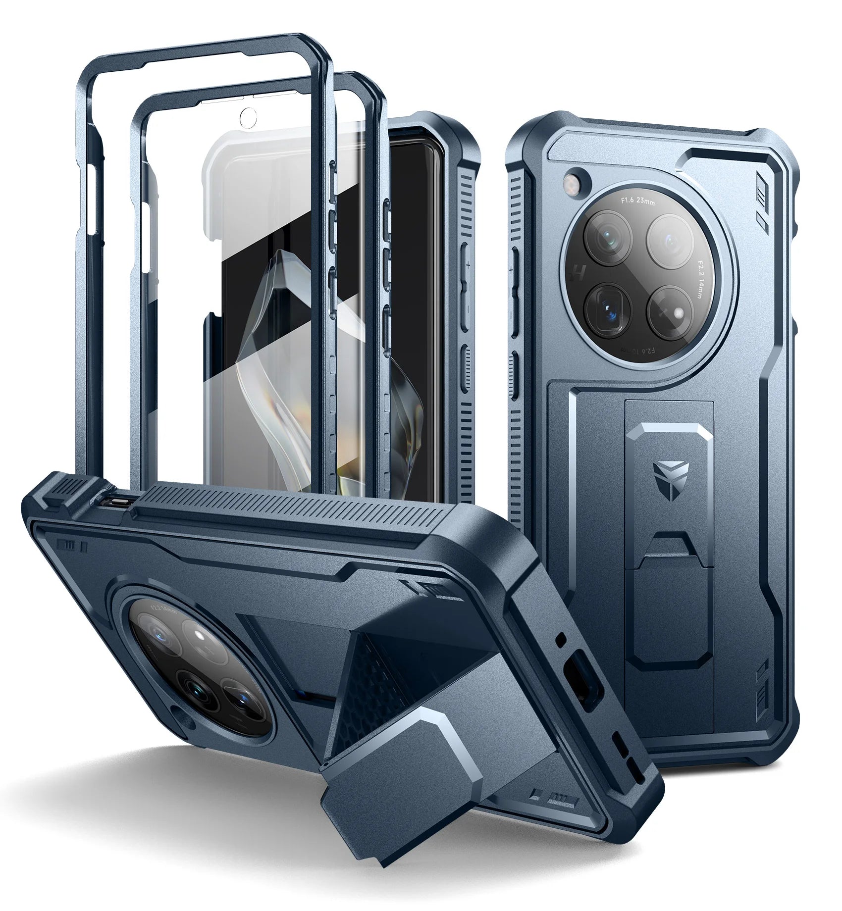 For OnePlus 12 5G (2024) Case Full Body Bumper Military Grade Armor Shockproof Shell Case Bracket with Built in Screen Protector - Caseverse