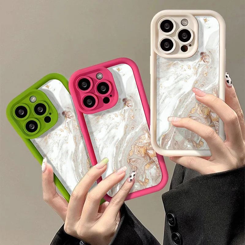Marble Case For iPhone 16 Pro Max Case iPhone 13 11 12 15 14 Pro Max XR XS 7 8 Plus SE Shockproof Soft TPU Silicone Phone Cover - Caseverse