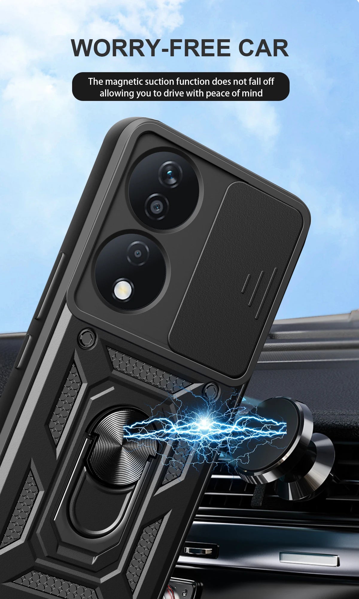 Honor X7B Phone Case, Heavy Duty Rugged Cover Bracket Magnetic Holder Shockproof Phone Case For Honor X7B - Caseverse