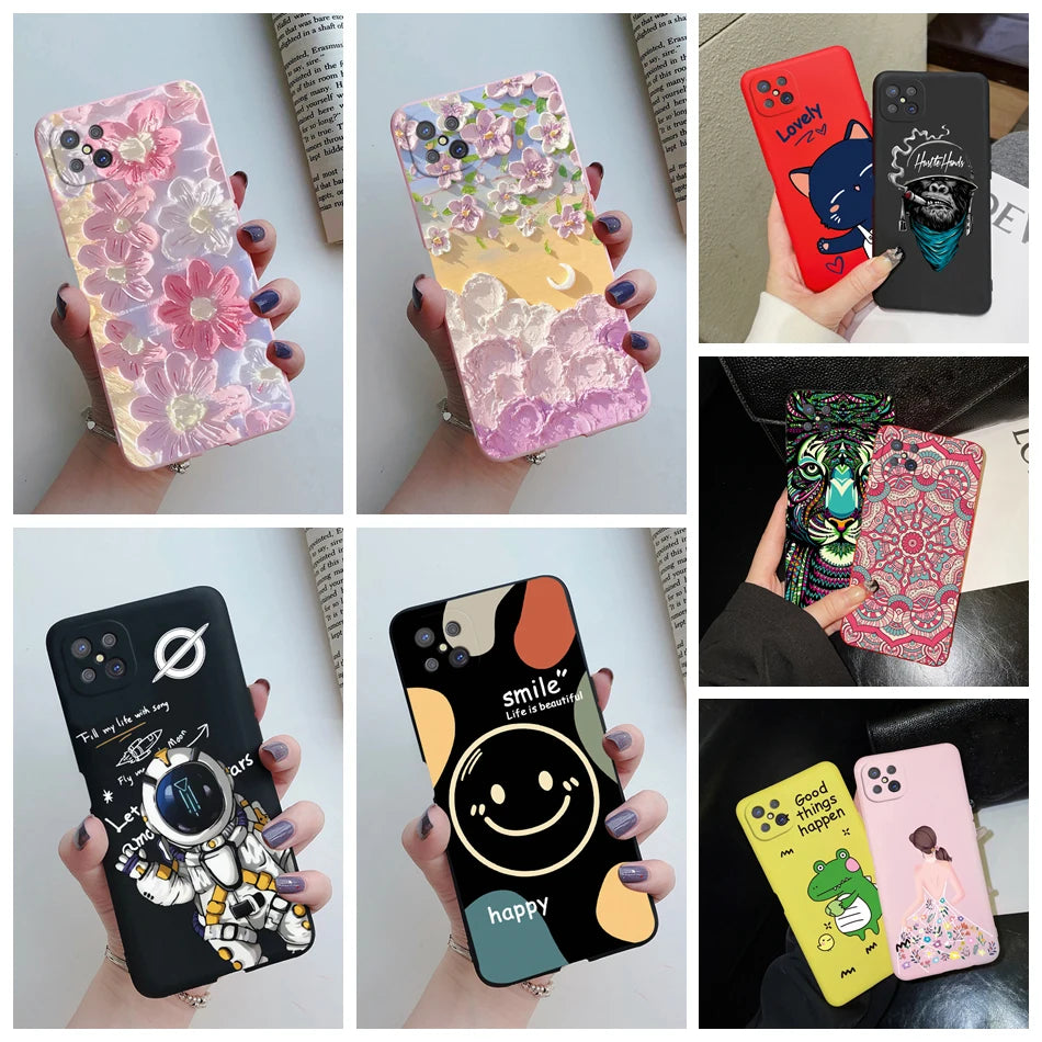 Case For OPPO Reno4 Z 5G Phone Case Cute Flower Cartoon Silicone Soft Back Fundas Cover For OPPO Reno 4Z CPH2065 Reno4Z 5G Coque - Caseverse