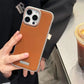 Phone Case Luxury Matte PU Leather Frameless For iPhone 16 15 14 13 12 Pro Max Plus Metal Lens Protection Shockproof Back Cover Caseverse