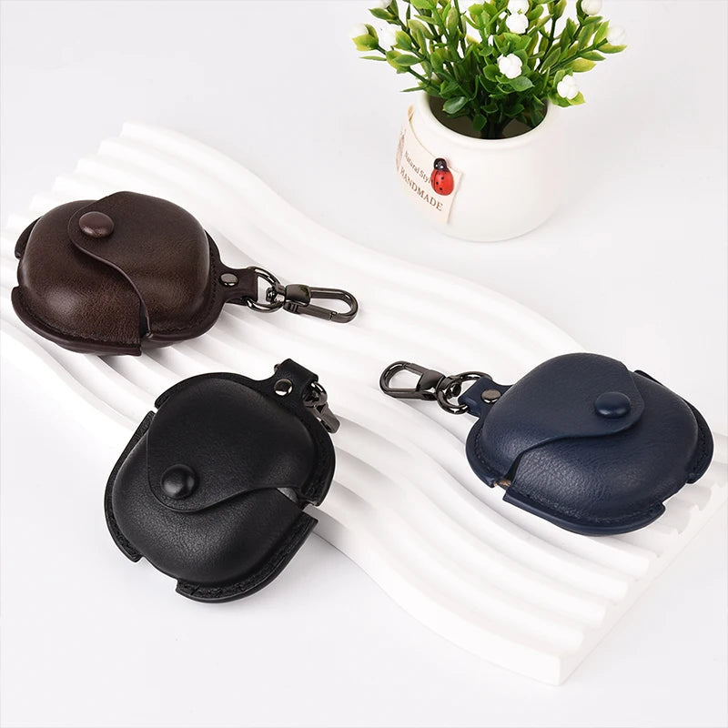 Luxury Leather Case For Samsung Galaxy Buds 2 Pro Buds Live Buds FE Case Bluetooth Wireless Headphones Protective Cover Keychain Caseverse