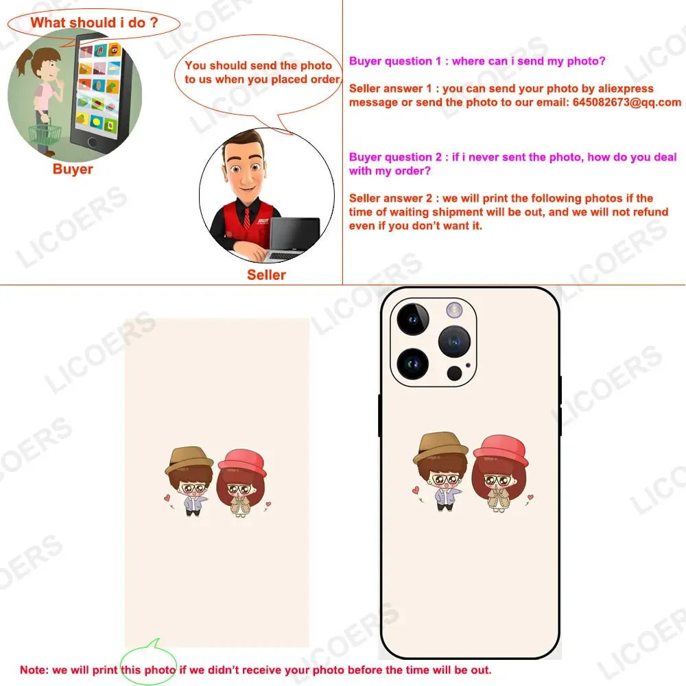Custom Case for iPhone 16 16e 15 14 13 12 11 Pro Max Mini SE XS XR 7 8 Plus Cover DIY Photo Soft Matte Silicone Shockproof Funda - Caseverse